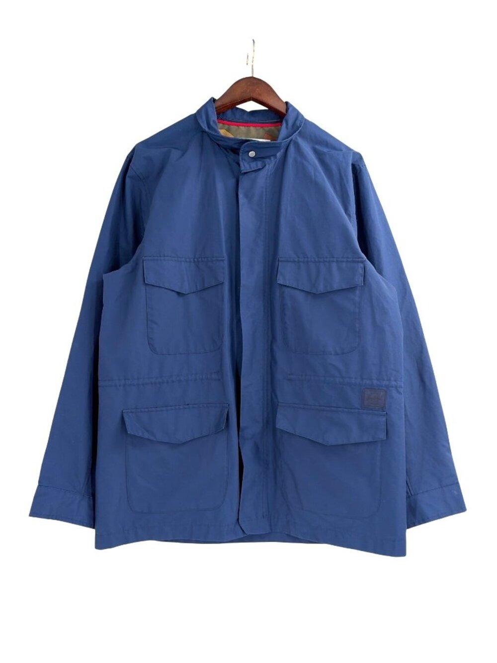 Herschel Supply Co. Mens Medium Field Jacket Blue Utility Pockets Preppy Casual
